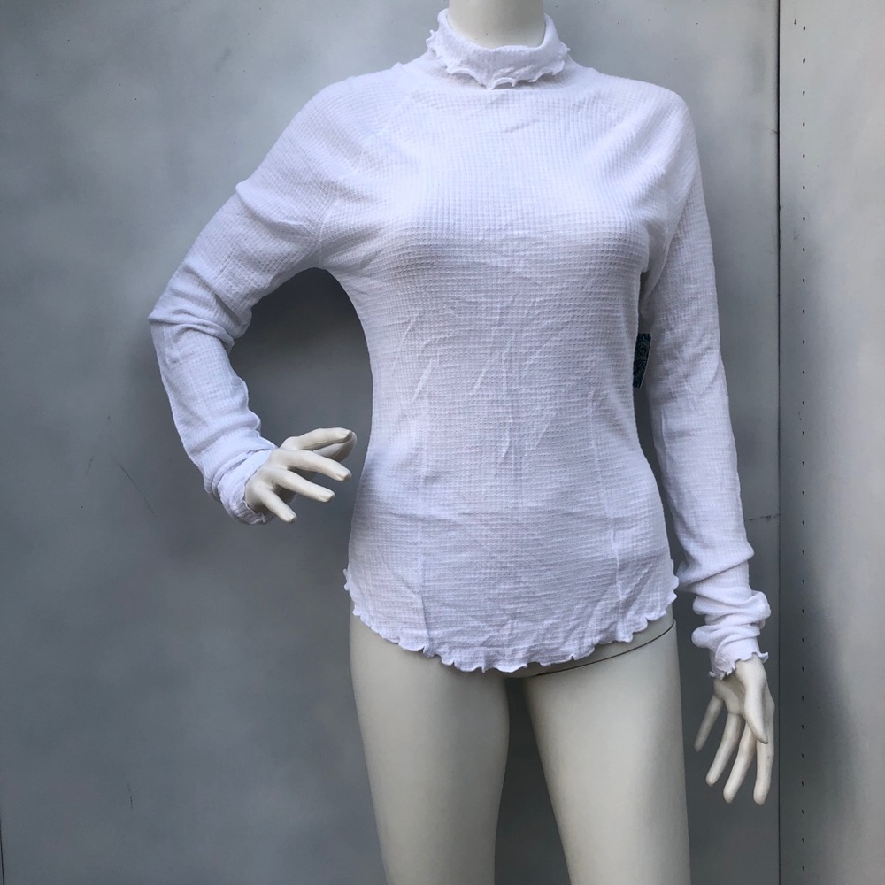 Intimately Free People Women’s Make‎ It Easy White Thermal Long Sleeve Size M